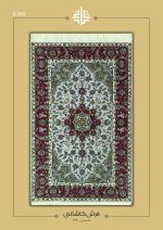 فرش دستباف قالیچه کرک گل ابریشم ترمه ای حاشیه مسی کاشان نقشه معرفتی کد K2101