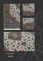 فرش دستباف قالیچه کرک کرم چله نخ قم نقشه شاه عباسی کد KQ978